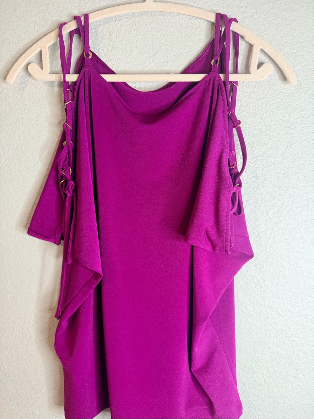 Express Fuchsia Women’s Blouse With Cross Sleeves